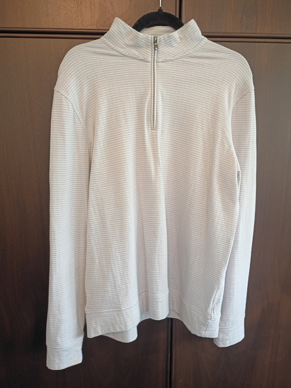 Sonoma Men's Light Gray Striped Half-Zip Pullover